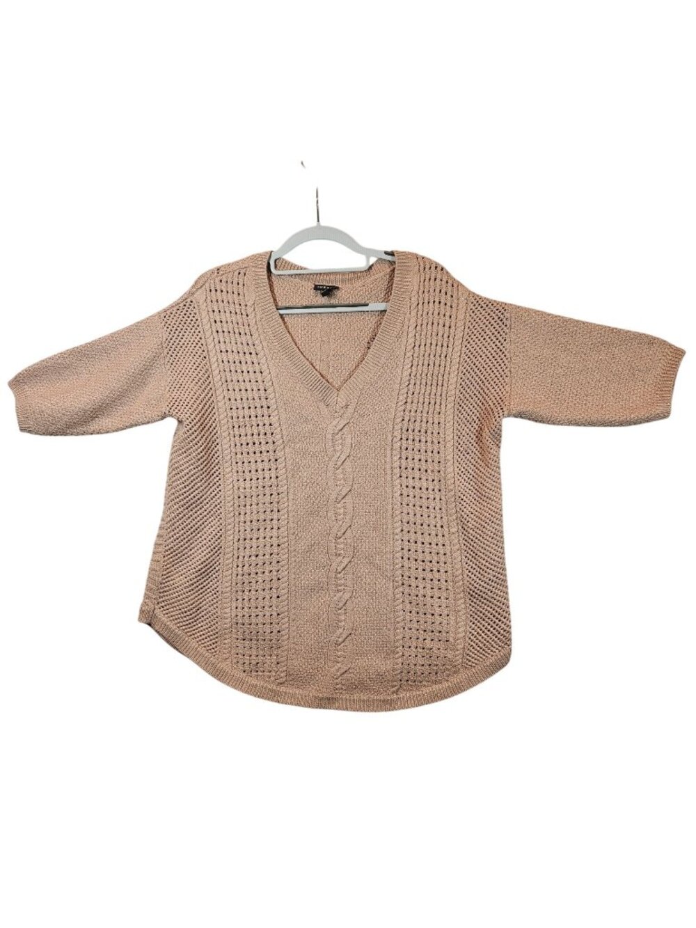 Torrid Sparkly Sweater Womens XL Plus Tan Wool blend Cable career office preppy